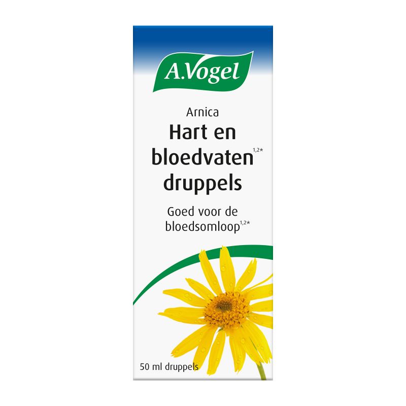 In verpakking Arnica Hart en Bloedvaten1,2* druppels voorkant