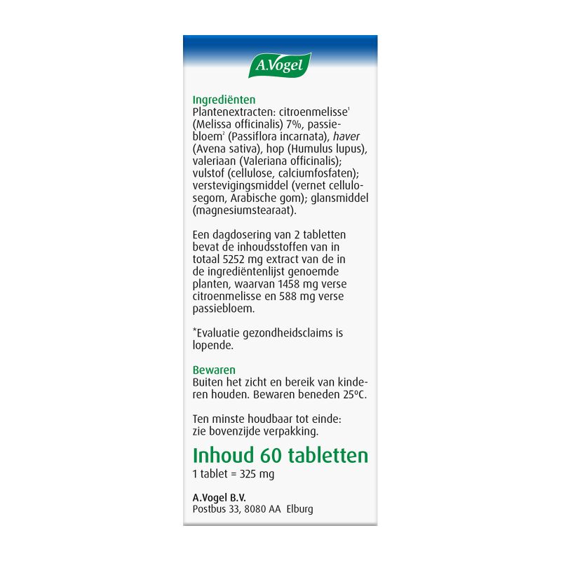 Verpakking  Nachtrust tabletten rechterkant