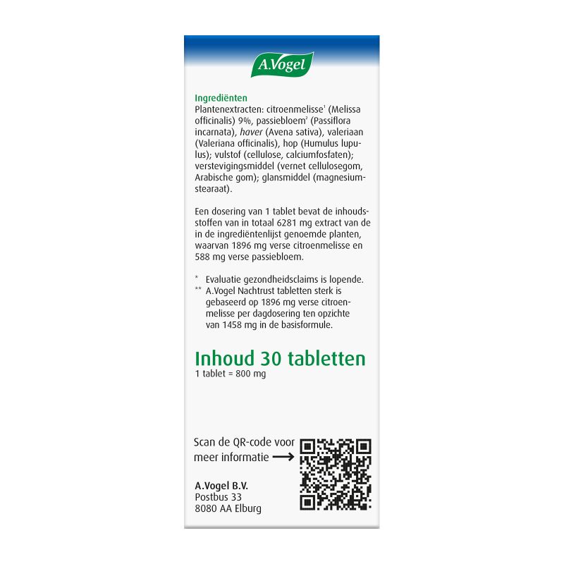 Verpakking Nachtrust sterk tabletten rechterkant