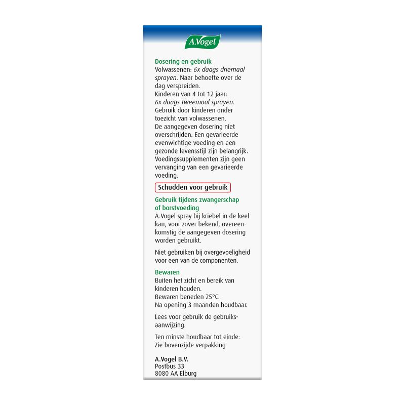 Uit verpakking Spray Kriebel in de keel linkerkant