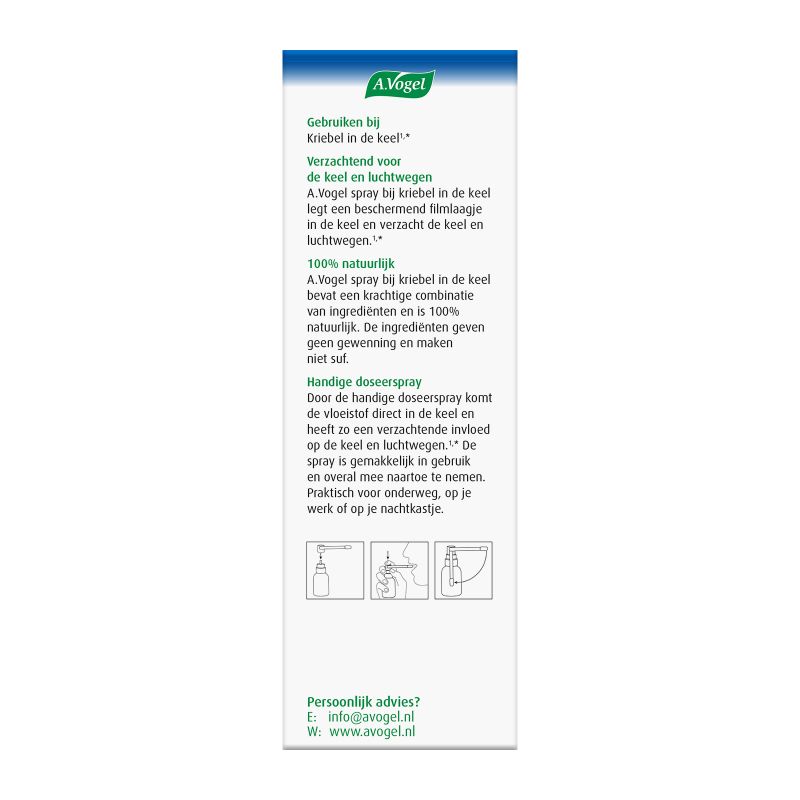 Verpakking Spray Kriebel in de keel achterkant