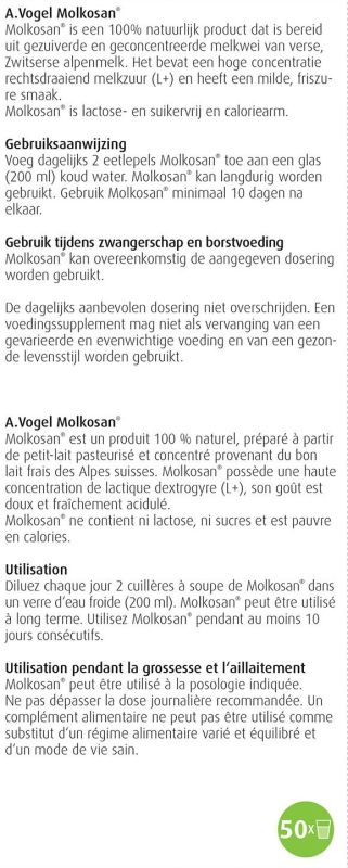 Uit verpakking Molkosan drank linkerkant