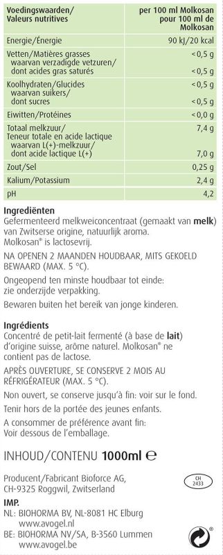 Verpakking Molkosan drank rechterkant