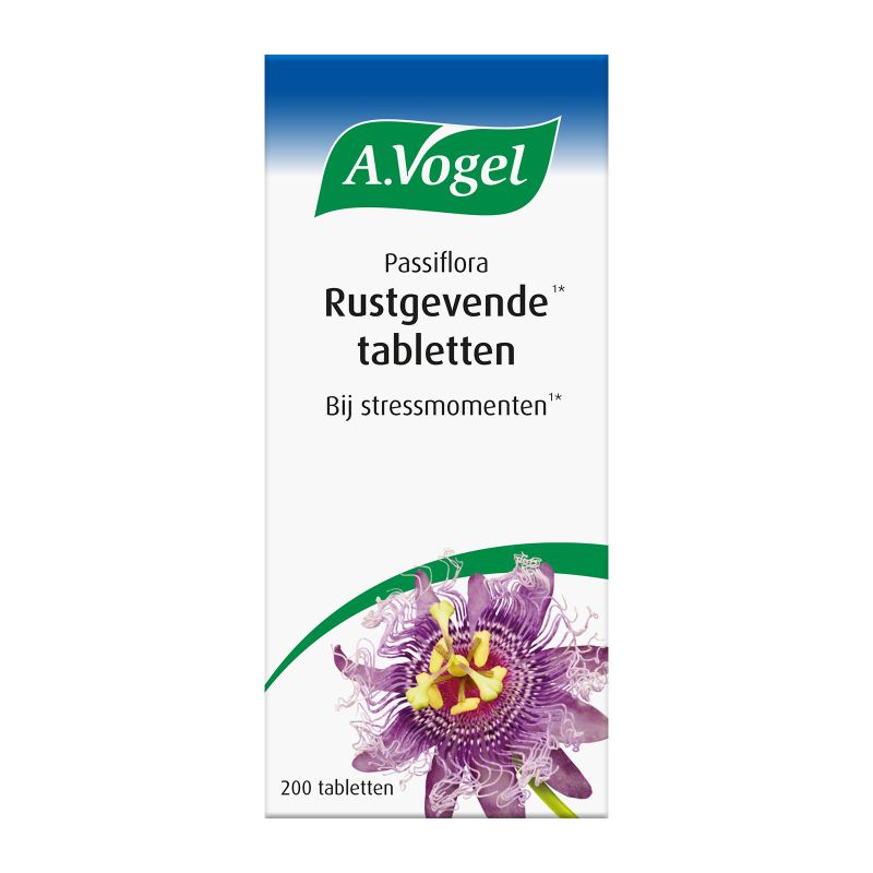 In verpakking Passiflora Rustgevende1* tabletten voorkant