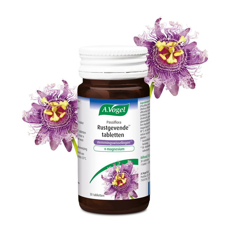 Uit verpakking Passiflora Rustgevende1* stemmingswisselingen2* tabletten voorkant