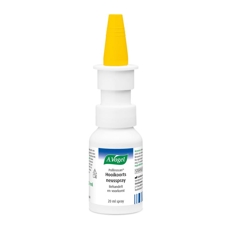 Uit verpakking Pollinosan Hooikoorts neusspray voorkant