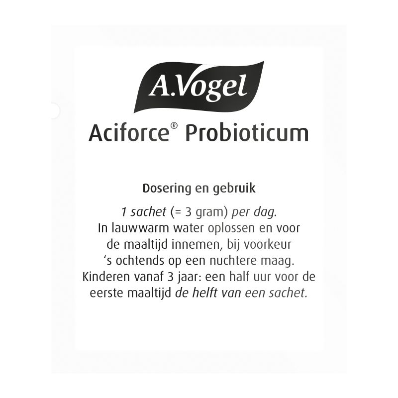 Uit verpakking Aciforce Probioticum poeder voorkant