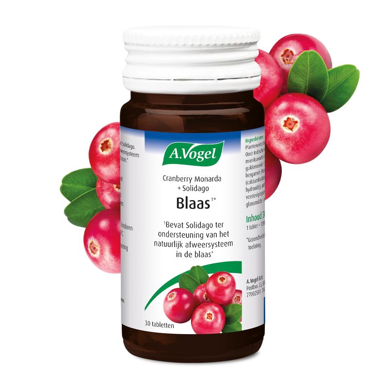 Uit verpakking Cranberry Monarda + Solidago tabletten voorkant