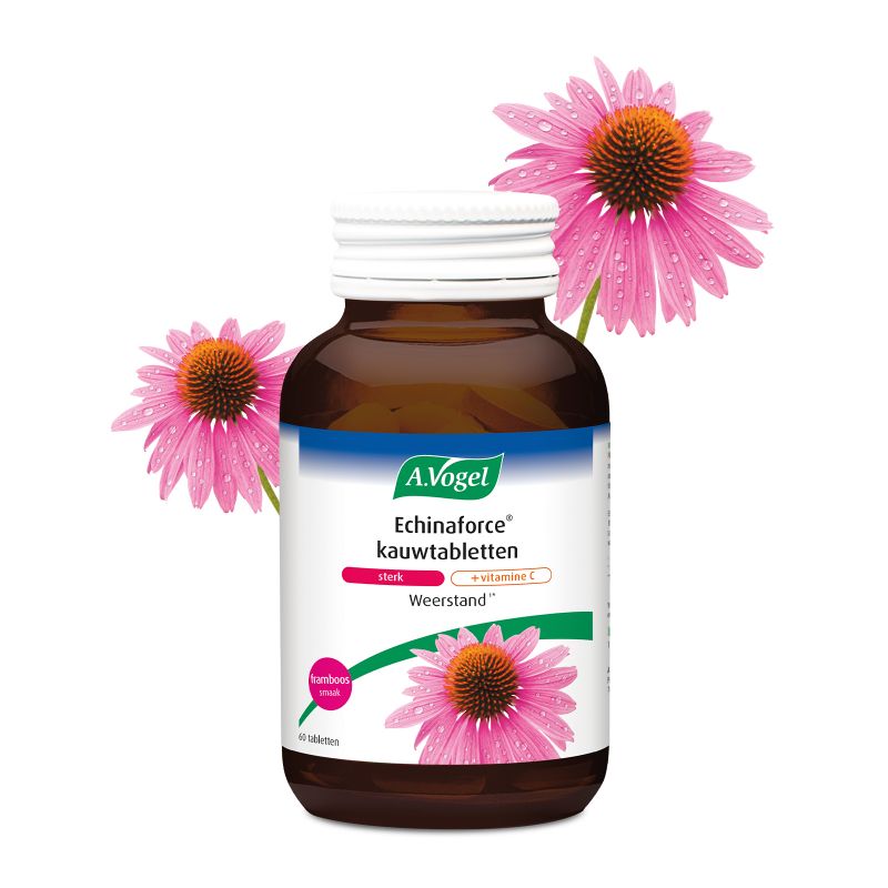 Uit verpakking Echinaforce sterk + vitamine C kauwtablet voorkant