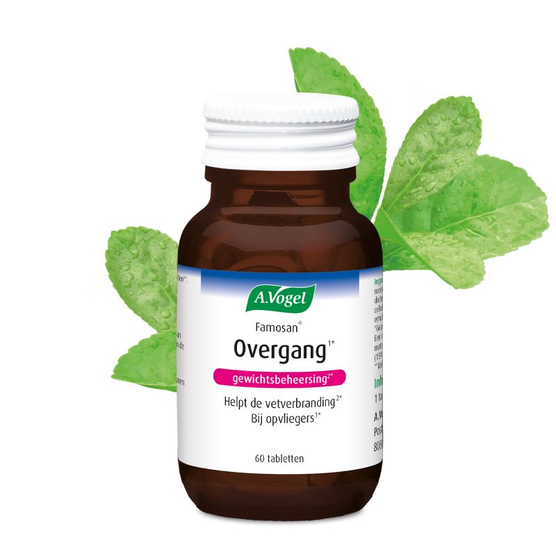 Uit verpakking Famosan Overgang1* gewichtsbeheersing2* tabletten voorkant