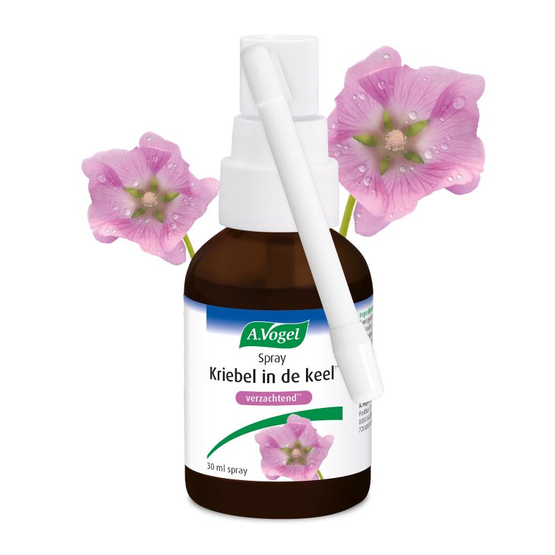 Uit verpakking Spray Kriebel in de keel voorkant