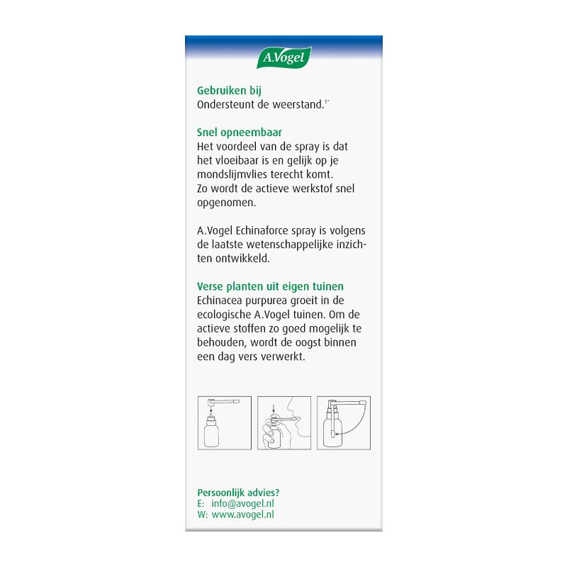 Verpakking Echinaforce spray achterkant