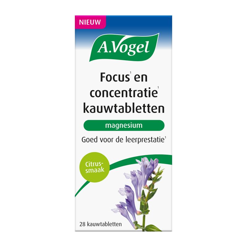 In verpakking Focus en concentratie kauwtabletten voorkant