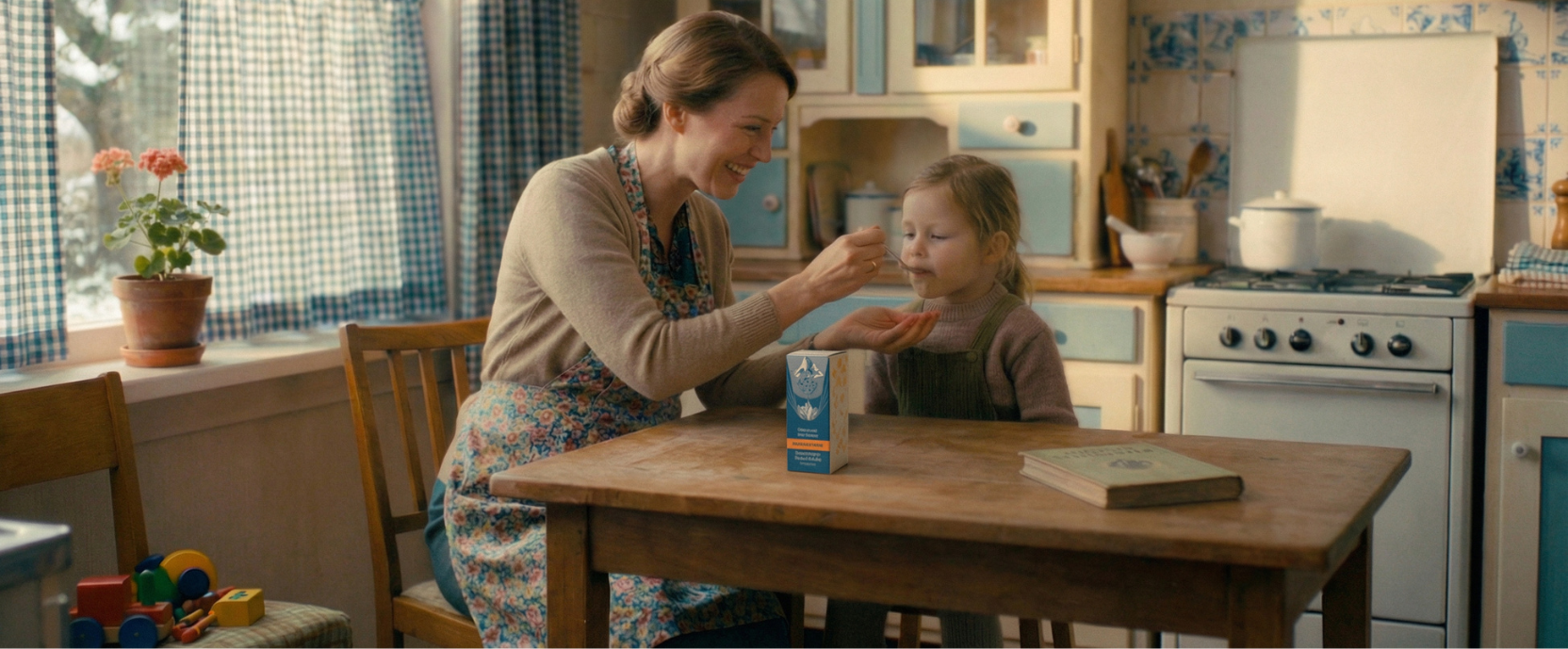 Moeder geeft Echinaforce aan kind