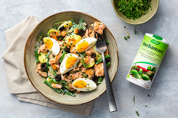 Herbamare In The Mix Recept Salade Nicoise Met Gekruide Zalm A Vogel