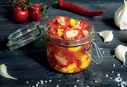 Vurige tomaten salsa met Herbamare Spicy kruidenzout