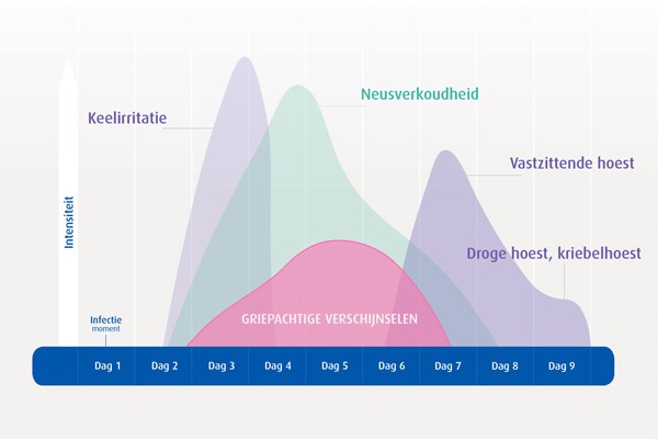 verkoudheid ontwikkeling in grafiek